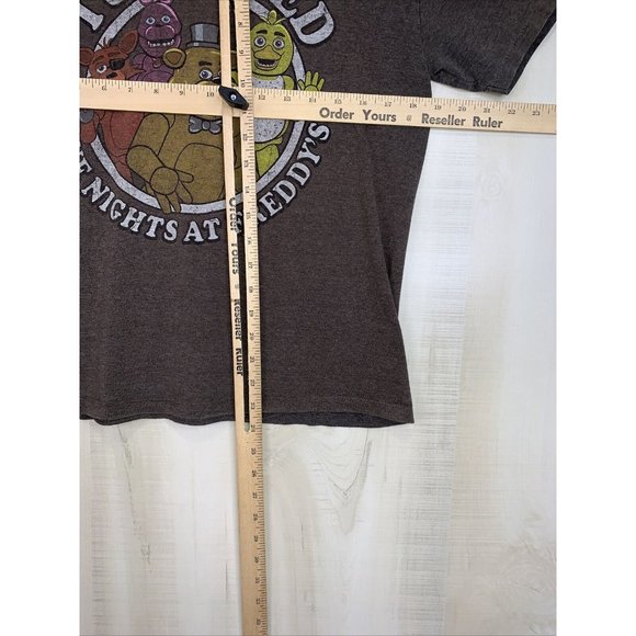 Five Nights At Freddy’s Distressed Graphic Brown T Shirt Boys Large 10/12-11852 - Picture 8 of 11